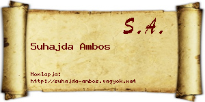 Suhajda Ambos névjegykártya